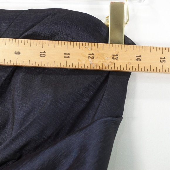 Black Evening Dress Small Mini Strapless Ombre Floral Tulip Cocktail Party Satin - Picture 5 of 12